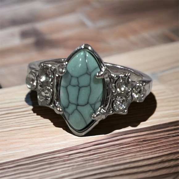 3pc Turquoise Stackable Woman’s Ring Set - Picture 3 of 6